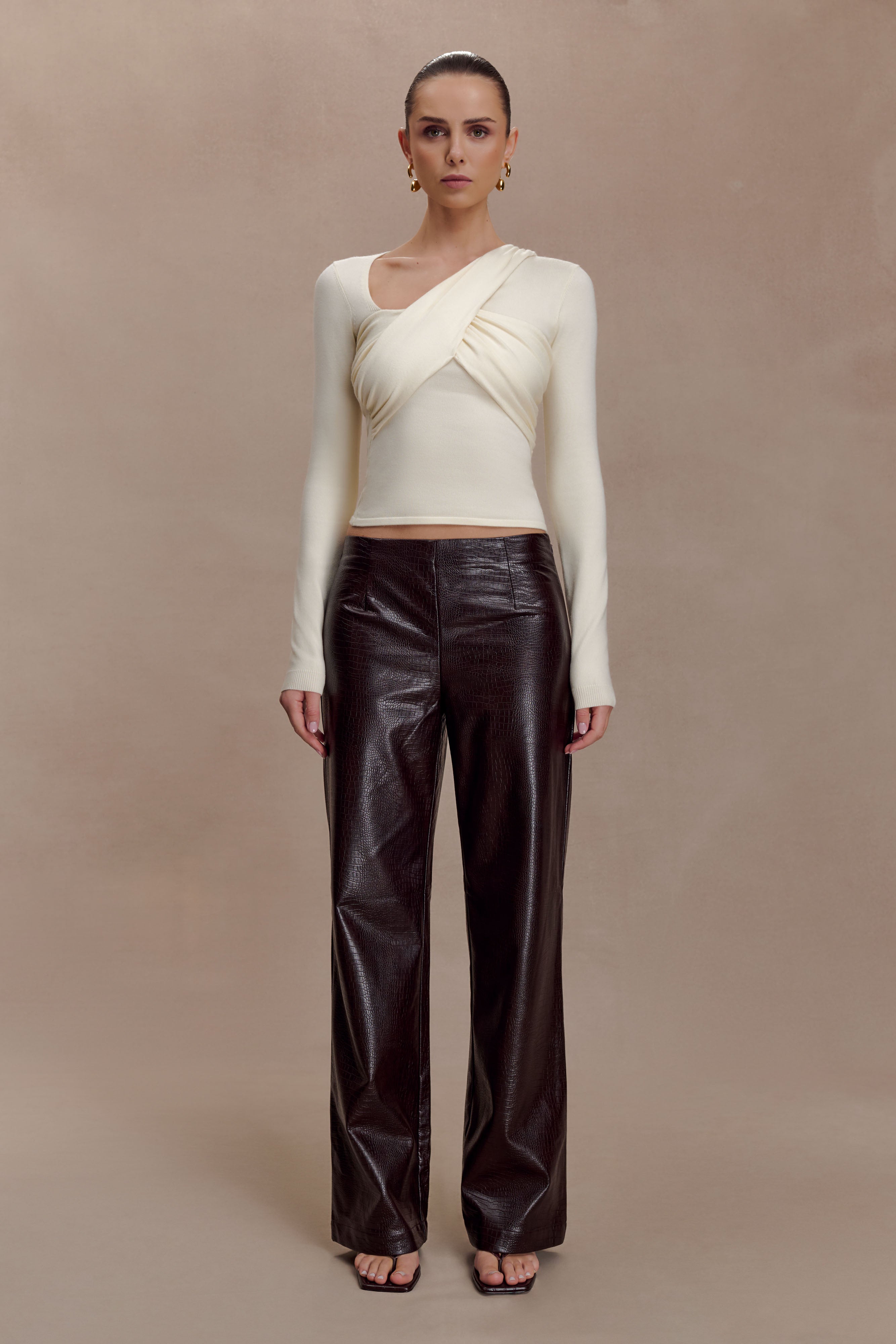 Kaylen Knit Long Sleeve Top - Ivory