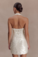 Caralee Sequin Halter Mini Dress - Ivory
